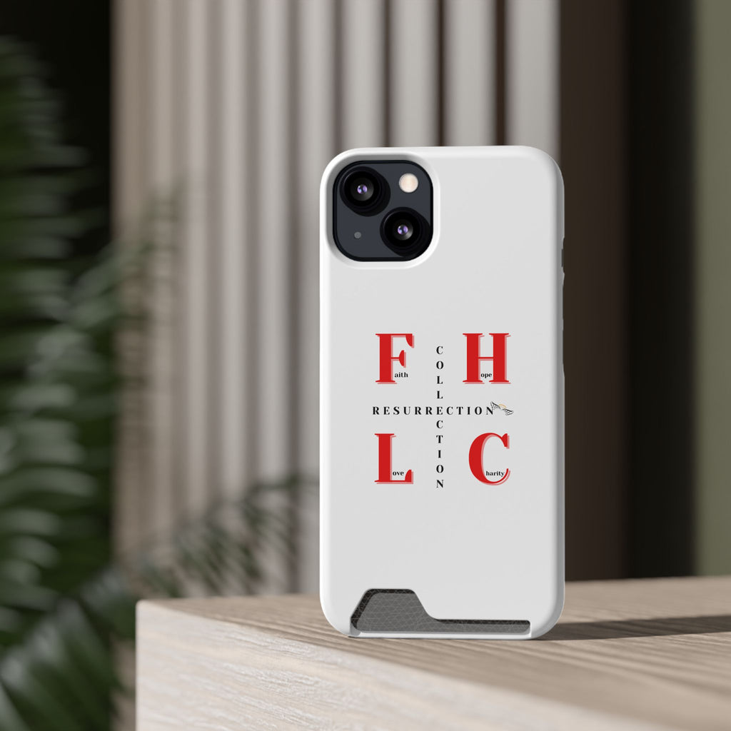Phone Case with Card Holder — 'FHLC Resurrection Collection' Minimalist Protective Wallet Case