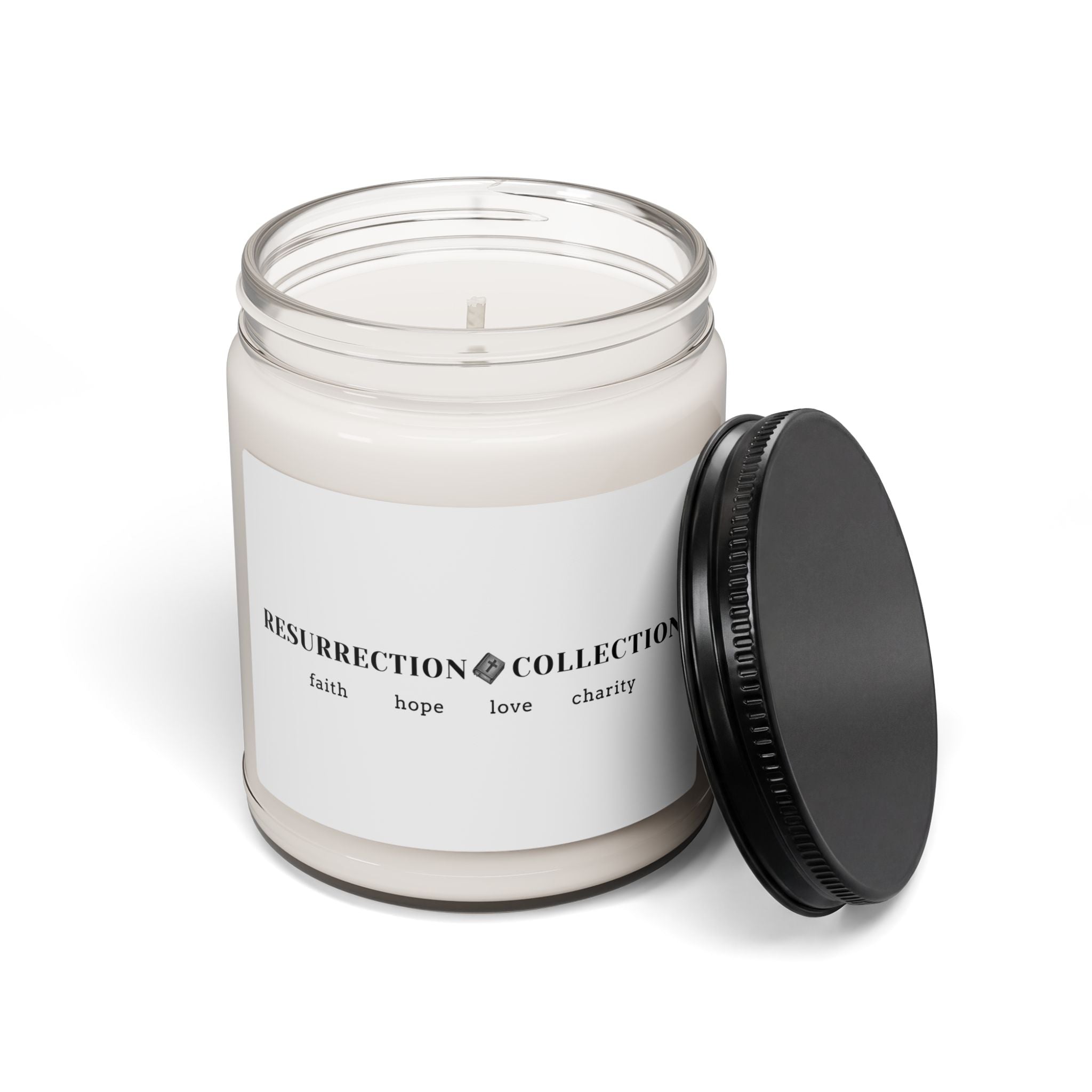 Resurrection Collection Soy Candle – 9oz Scented Jar (Faith • Hope • Love • Charity)