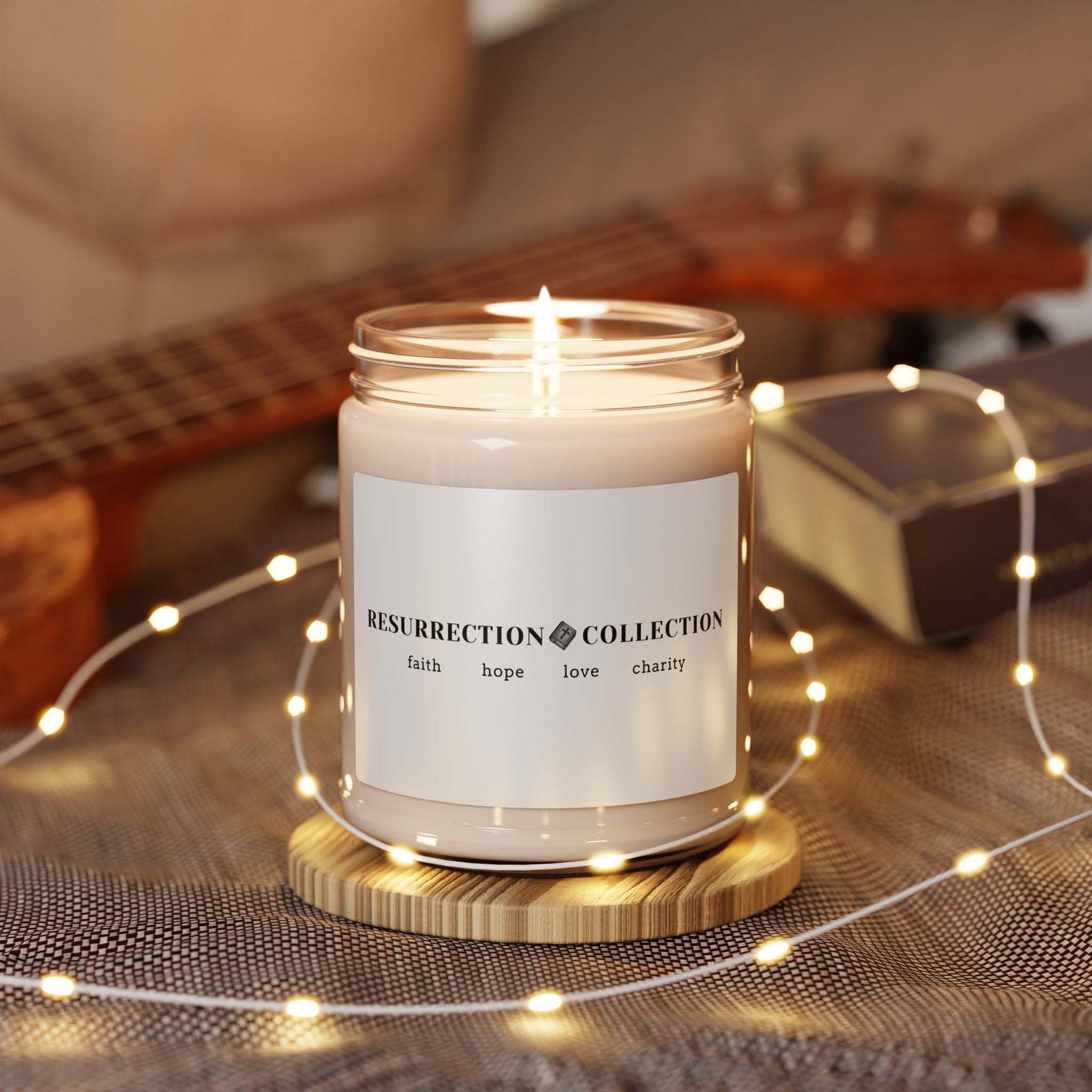 Resurrection Collection Soy Candle – 9oz Scented Jar (Faith • Hope • Love • Charity)