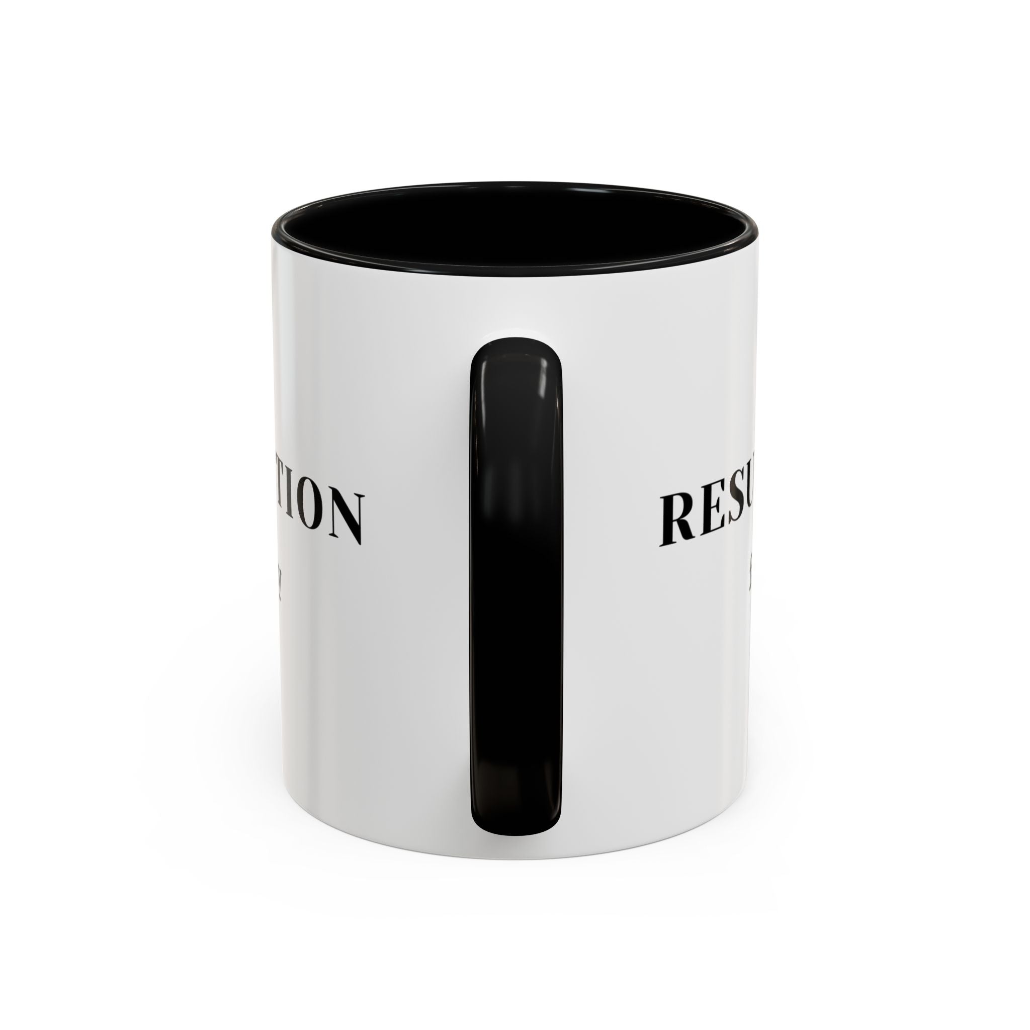 Faith Collection Accent Coffee Mug — Hope, Love, Charity Black-Trim Ceramic Mug