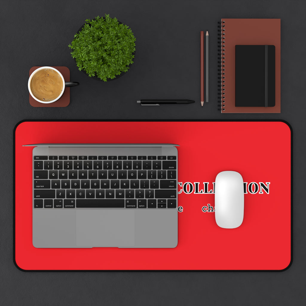 Resurrection Collection Desk Mat — 'Faith Hope Love Charity' Red Office Mouse Pad