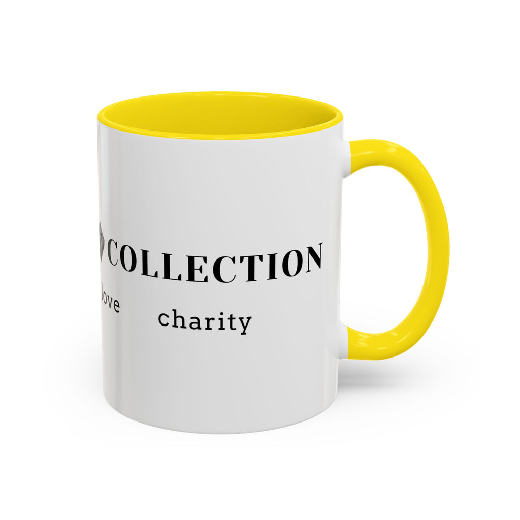 Faith Collection Accent Coffee Mug — Hope, Love, Charity Black-Trim Ceramic Mug