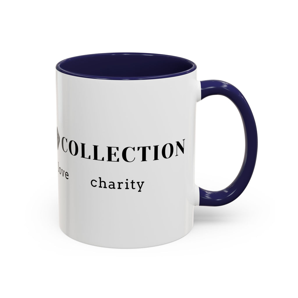 Faith Collection Accent Coffee Mug — Hope, Love, Charity Black-Trim Ceramic Mug