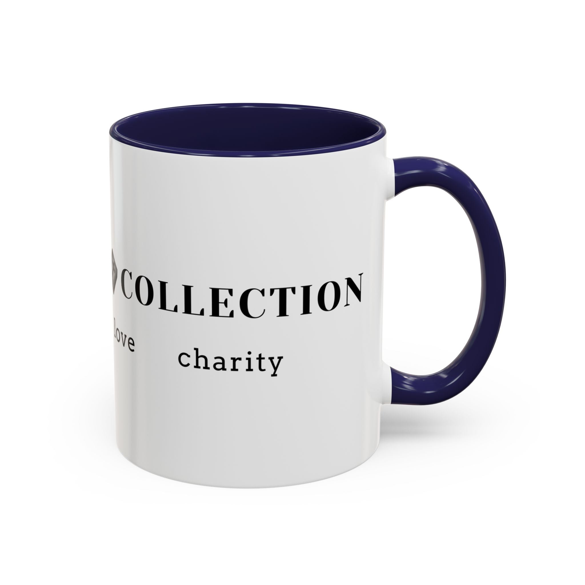 Faith Collection Accent Coffee Mug — Hope, Love, Charity Black-Trim Ceramic Mug