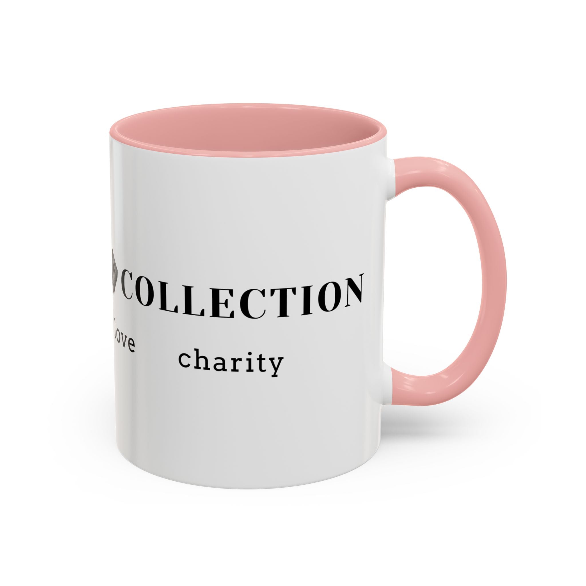 Faith Collection Accent Coffee Mug — Hope, Love, Charity Black-Trim Ceramic Mug