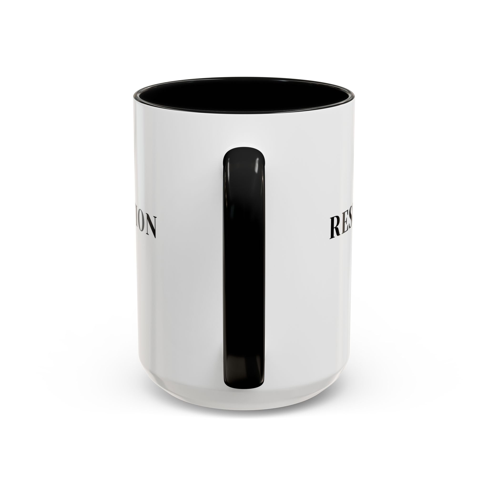 Faith Collection Accent Coffee Mug — Hope, Love, Charity Black-Trim Ceramic Mug