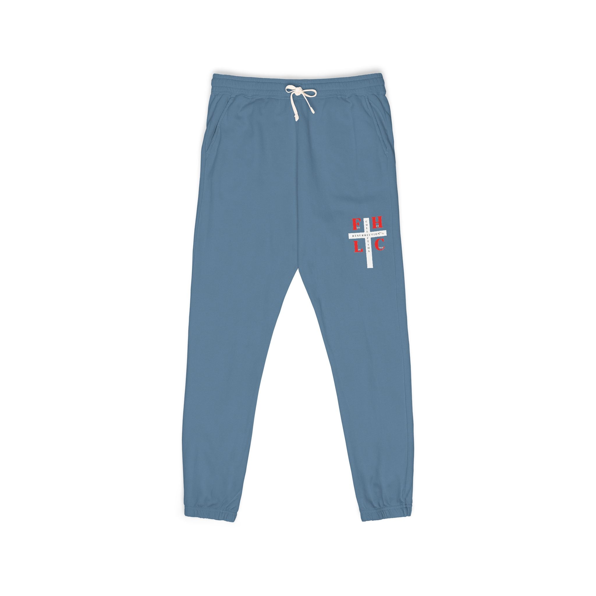 Cross & Roses Sweatpants — Religious Graphic Fleece Joggers