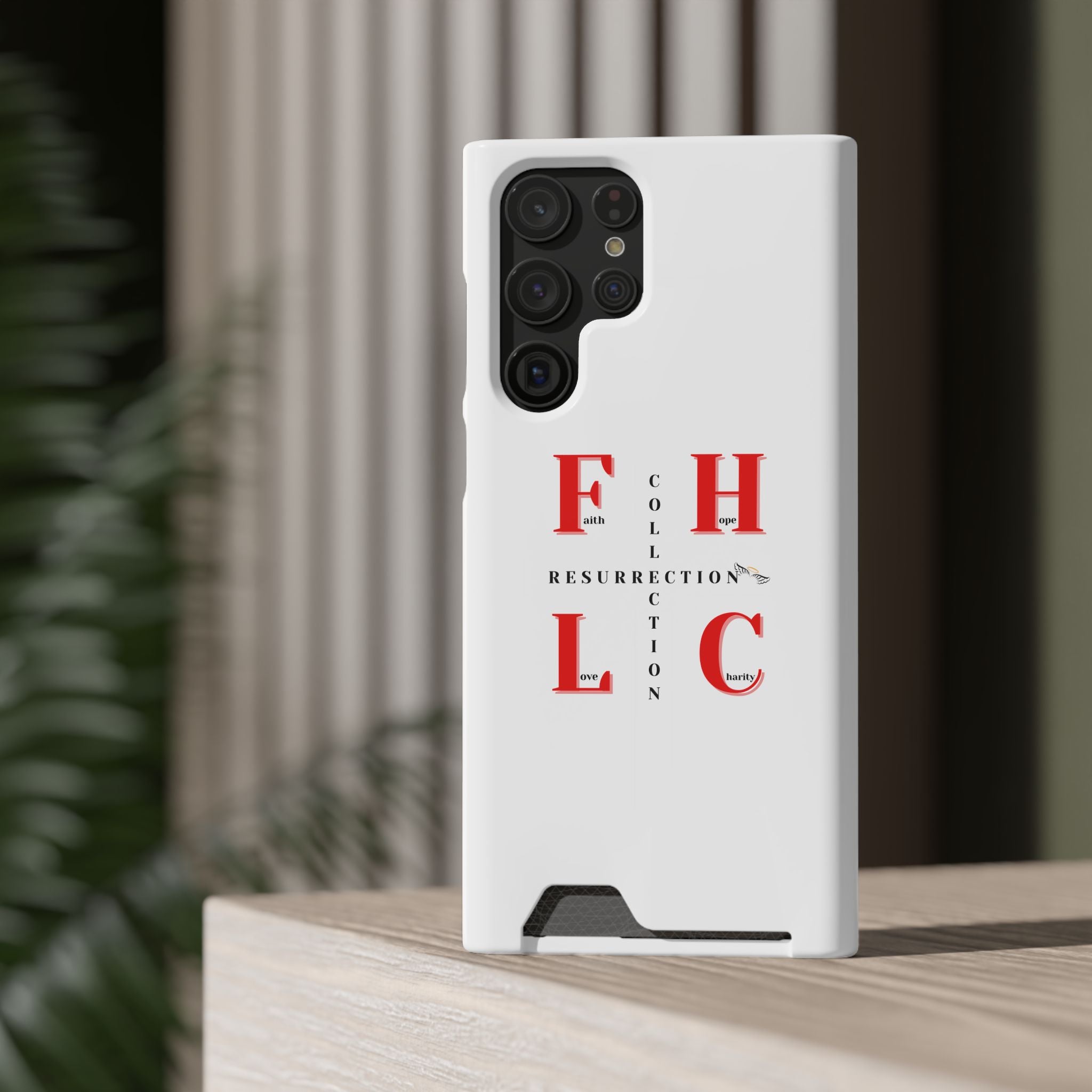 Phone Case with Card Holder — 'FHLC Resurrection Collection' Minimalist Protective Wallet Case
