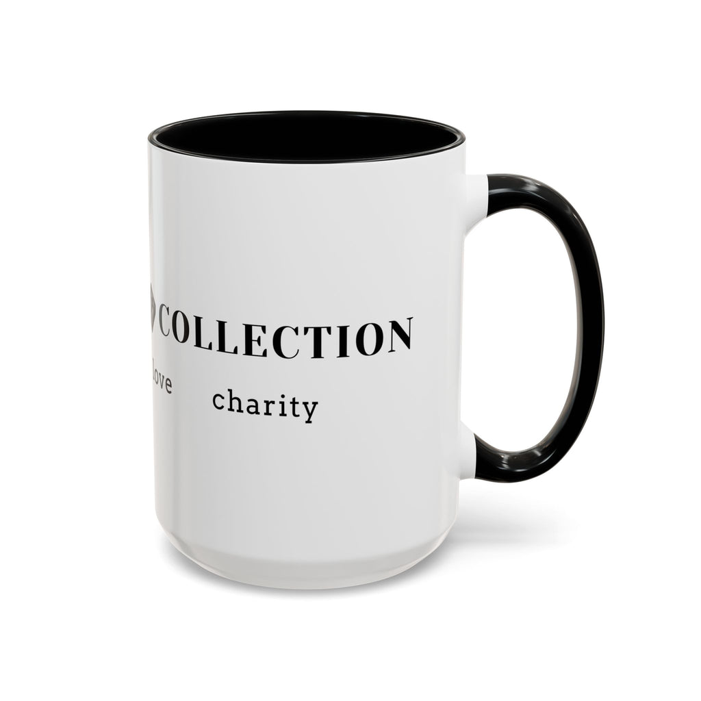 Faith Collection Accent Coffee Mug — Hope, Love, Charity Black-Trim Ceramic Mug