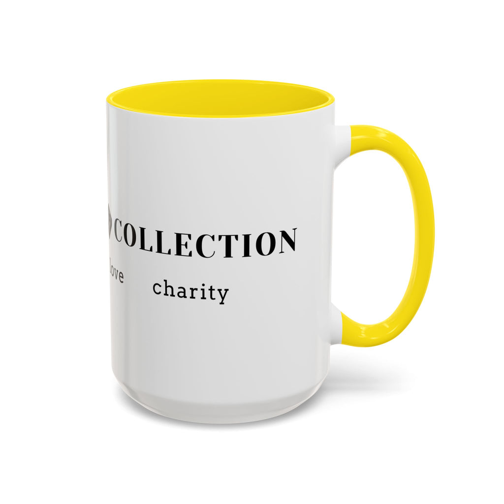 Faith Collection Accent Coffee Mug — Hope, Love, Charity Black-Trim Ceramic Mug