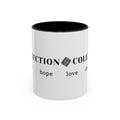 Faith Collection Accent Coffee Mug — Hope, Love, Charity Black-Trim Ceramic Mug