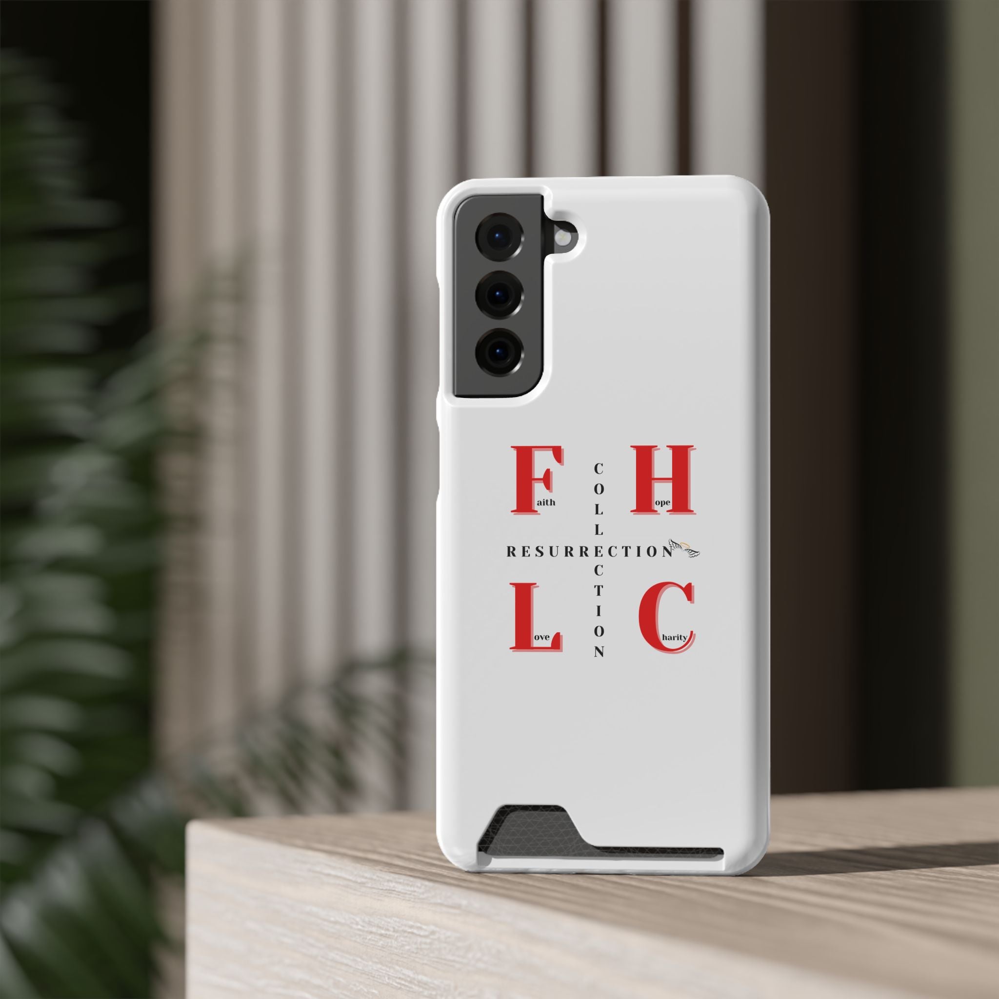 Phone Case with Card Holder — 'FHLC Resurrection Collection' Minimalist Protective Wallet Case