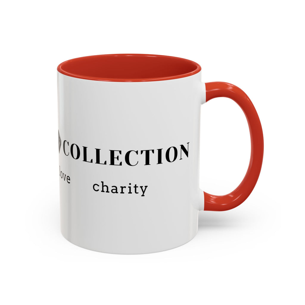 Faith Collection Accent Coffee Mug — Hope, Love, Charity Black-Trim Ceramic Mug