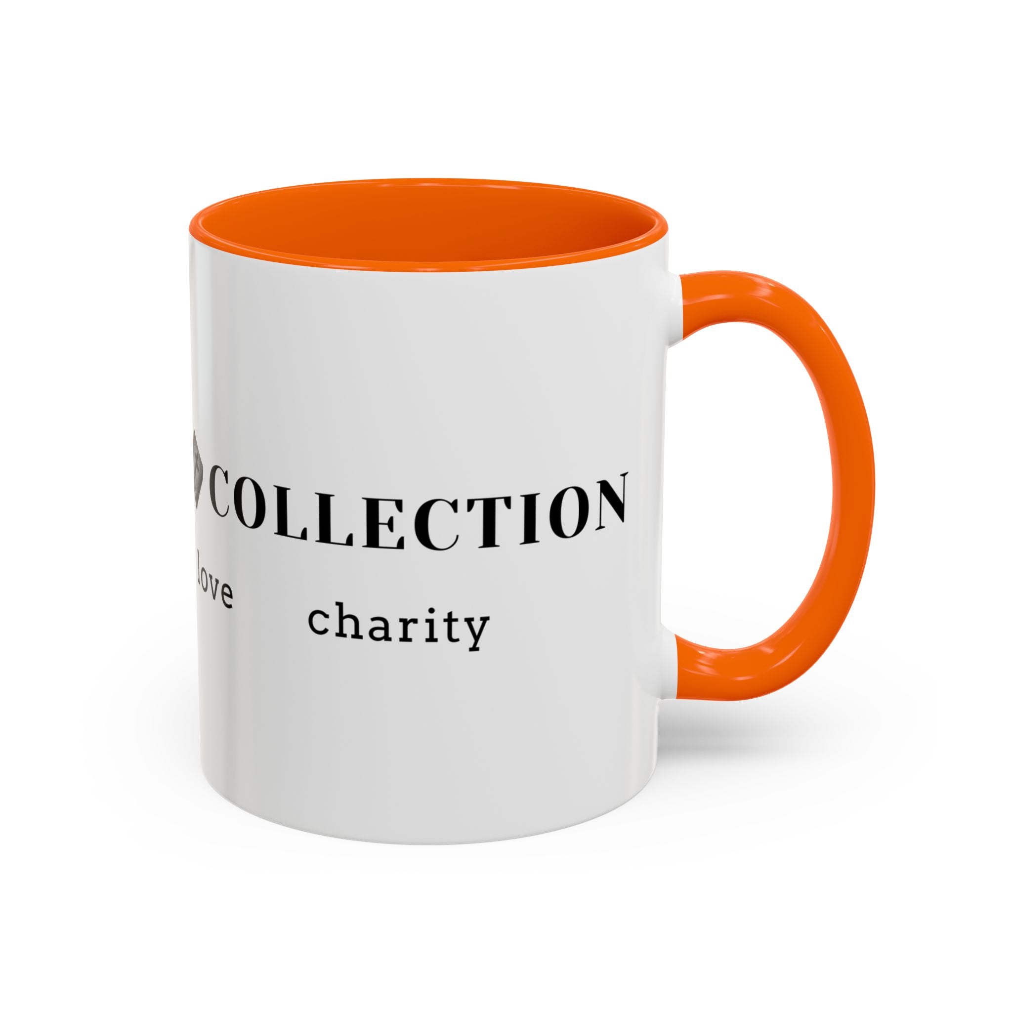 Faith Collection Accent Coffee Mug — Hope, Love, Charity Black-Trim Ceramic Mug