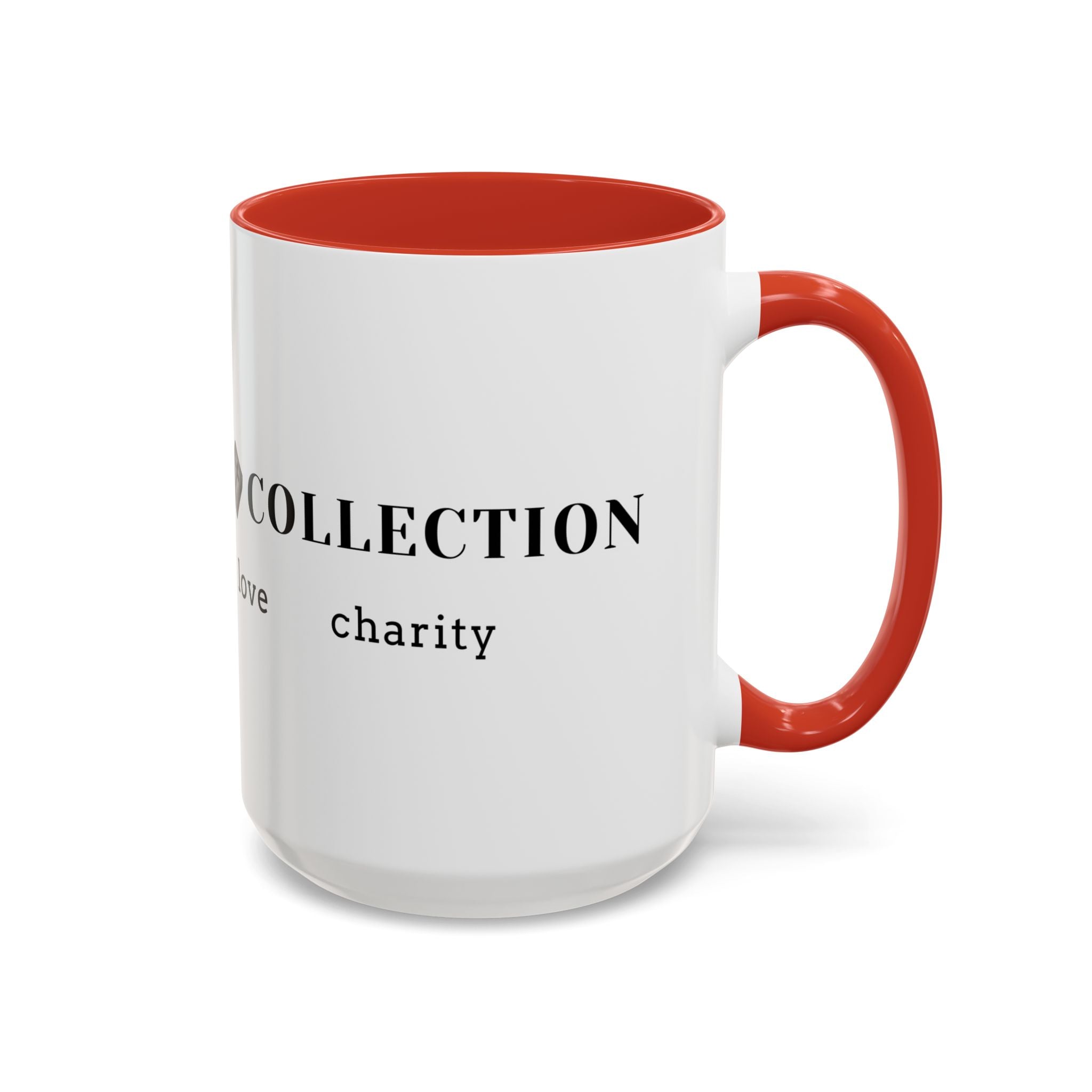 Faith Collection Accent Coffee Mug — Hope, Love, Charity Black-Trim Ceramic Mug