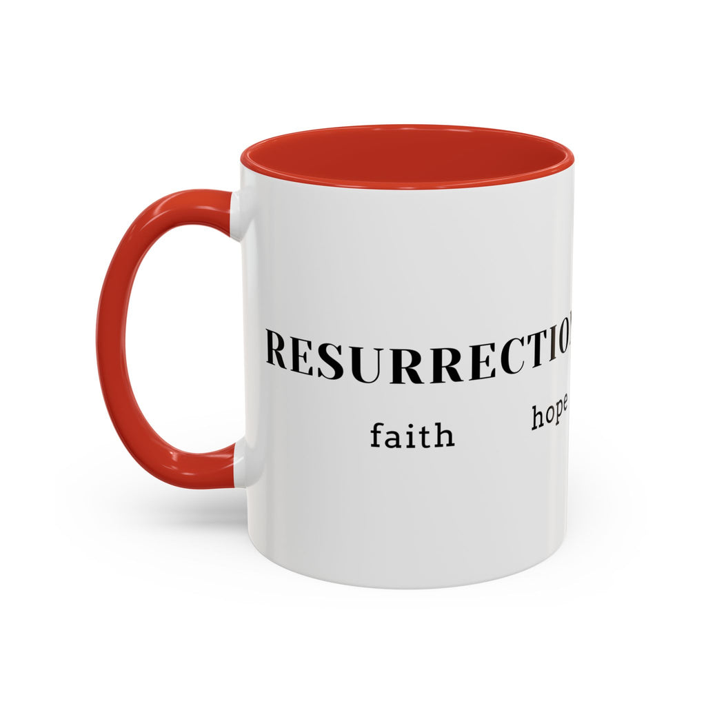 Faith Collection Accent Coffee Mug — Hope, Love, Charity Black-Trim Ceramic Mug
