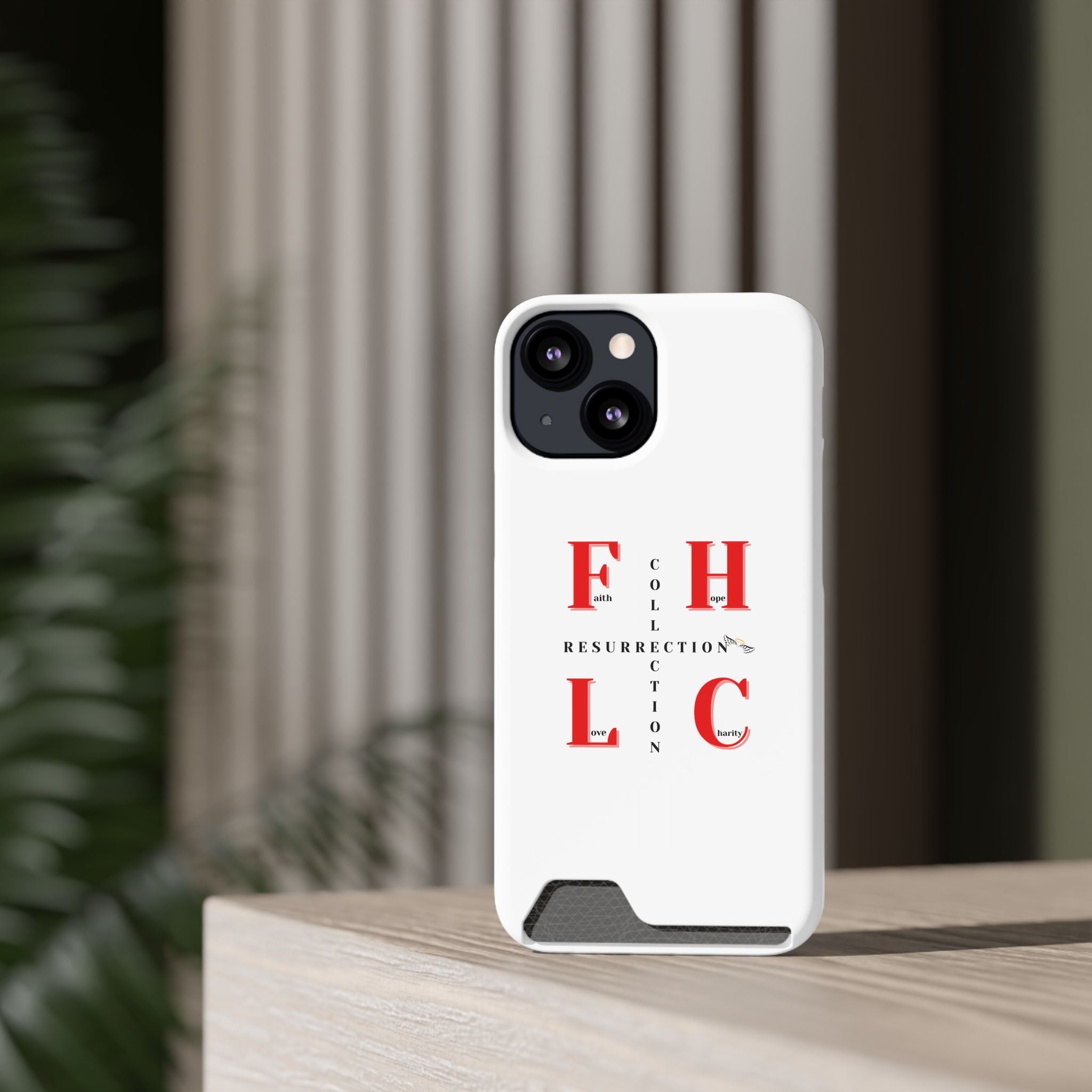 Phone Case with Card Holder — 'FHLC Resurrection Collection' Minimalist Protective Wallet Case