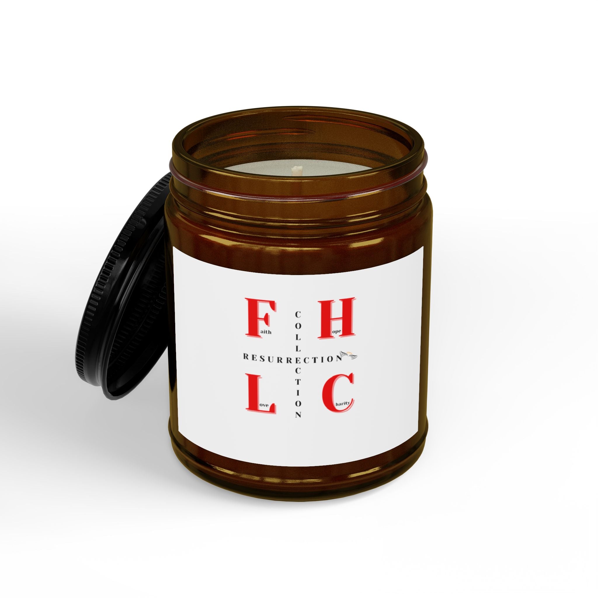 Soy Scented Candle Jar — Amber Glass with Black Lid (4oz & 9oz)
