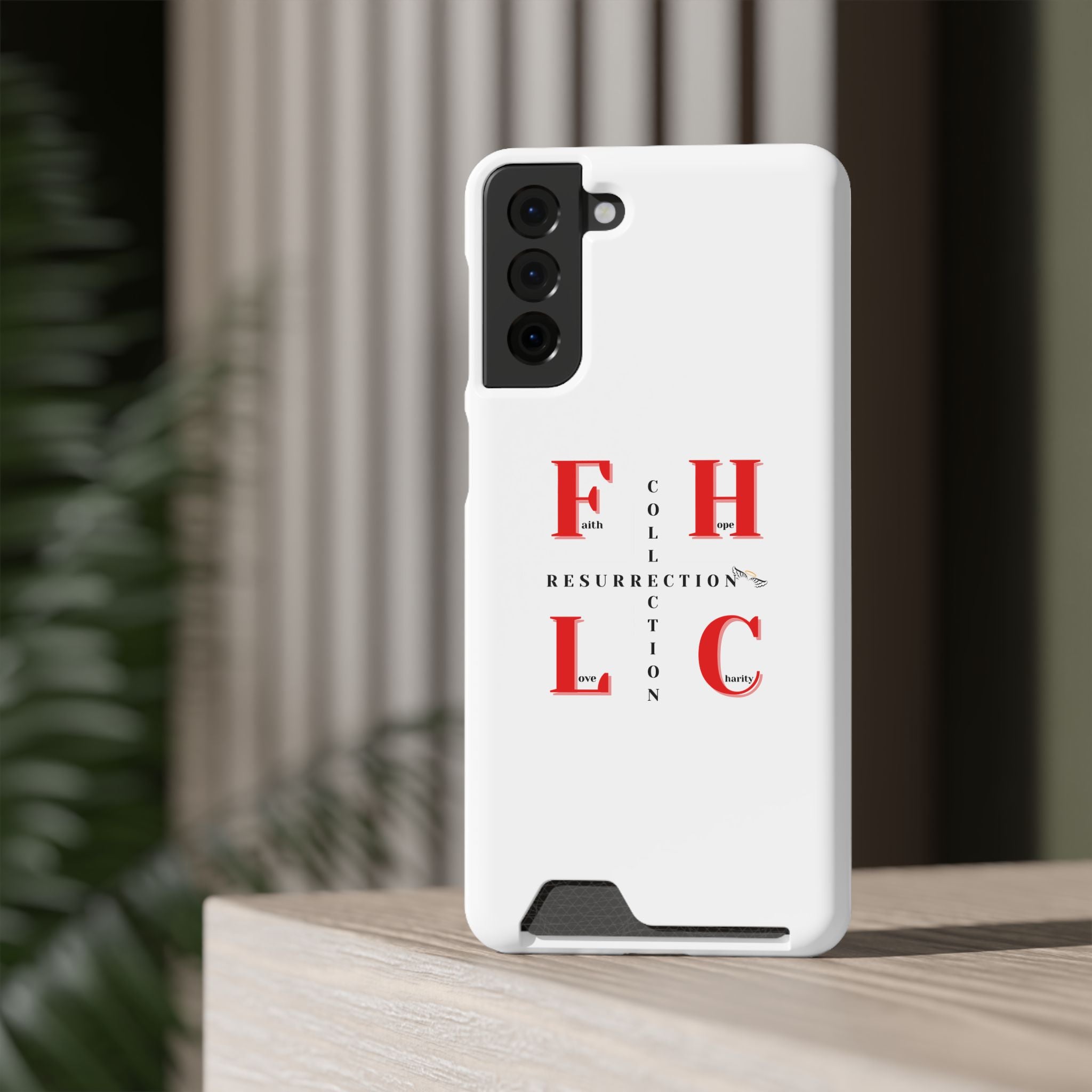 Phone Case with Card Holder — 'FHLC Resurrection Collection' Minimalist Protective Wallet Case