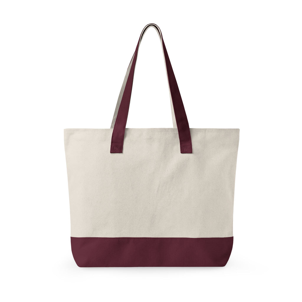 Canvas Zipper Tote Bag — Everyday Market Tote with Front Zip Pocket