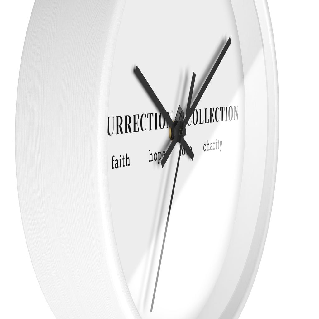 Resurrection Collection Wall Clock — Faith Hope Love Charity Minimalist Decor