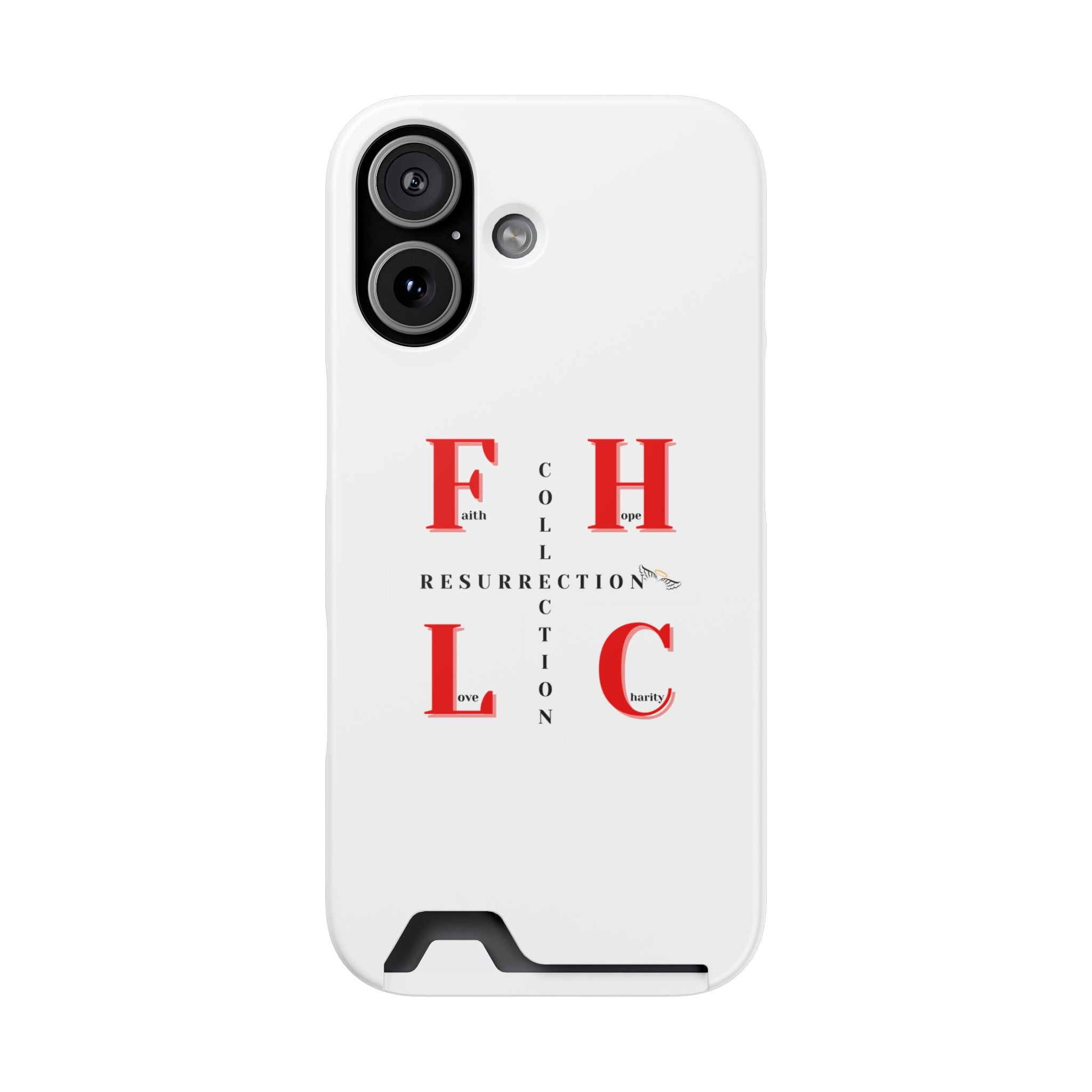 Phone Case with Card Holder — 'FHLC Resurrection Collection' Minimalist Protective Wallet Case