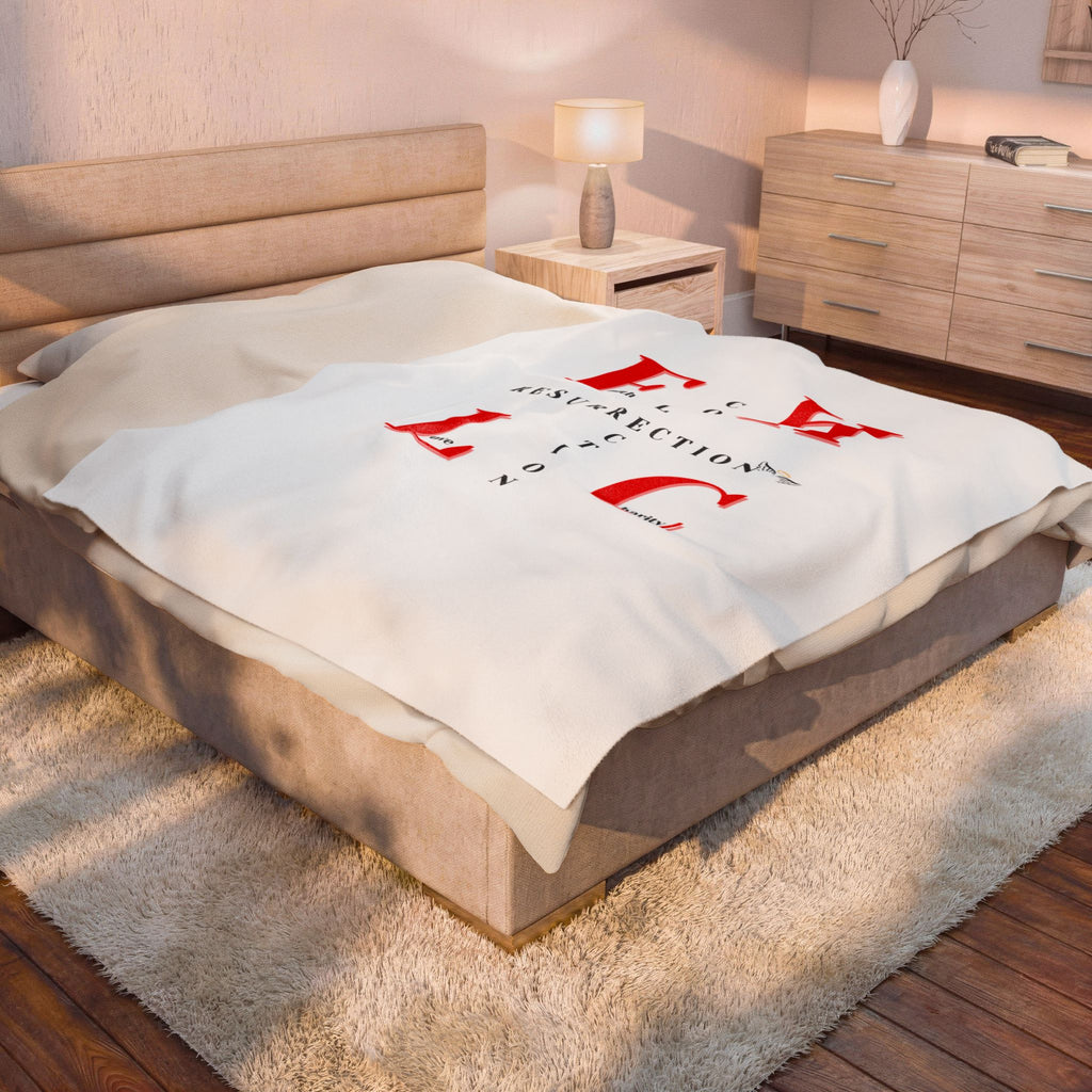Resurrection Collection Velveteen Plush Blanket — Faith, Hope, Love Design