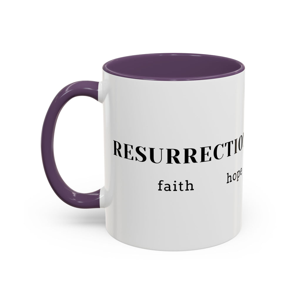 Faith Collection Accent Coffee Mug — Hope, Love, Charity Black-Trim Ceramic Mug