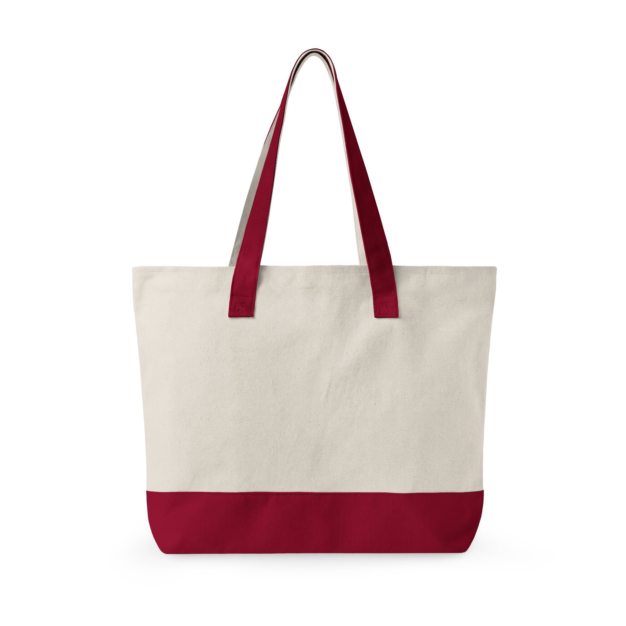 Canvas Zipper Tote Bag — Everyday Market Tote with Front Zip Pocket