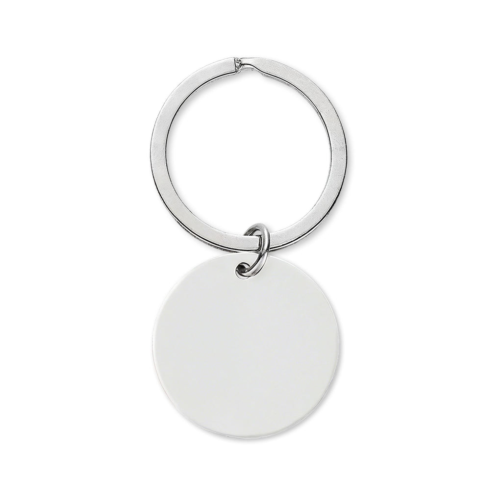 Engravable Stainless Steel Round Keychain — Personalized Photo/Name Token