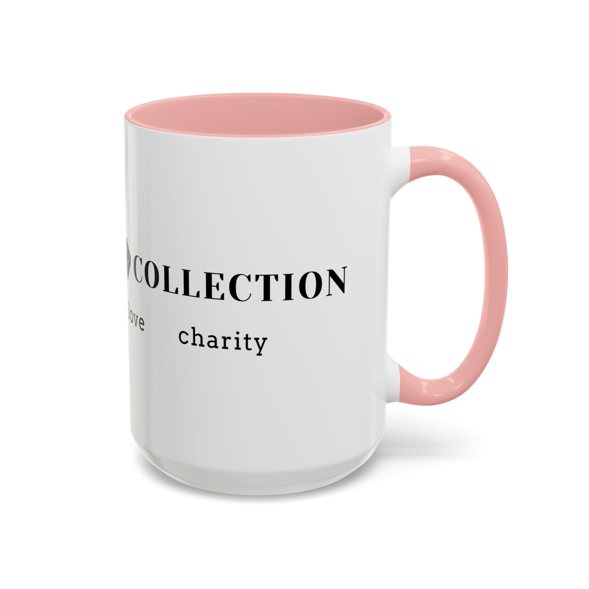 Faith Collection Accent Coffee Mug — Hope, Love, Charity Black-Trim Ceramic Mug