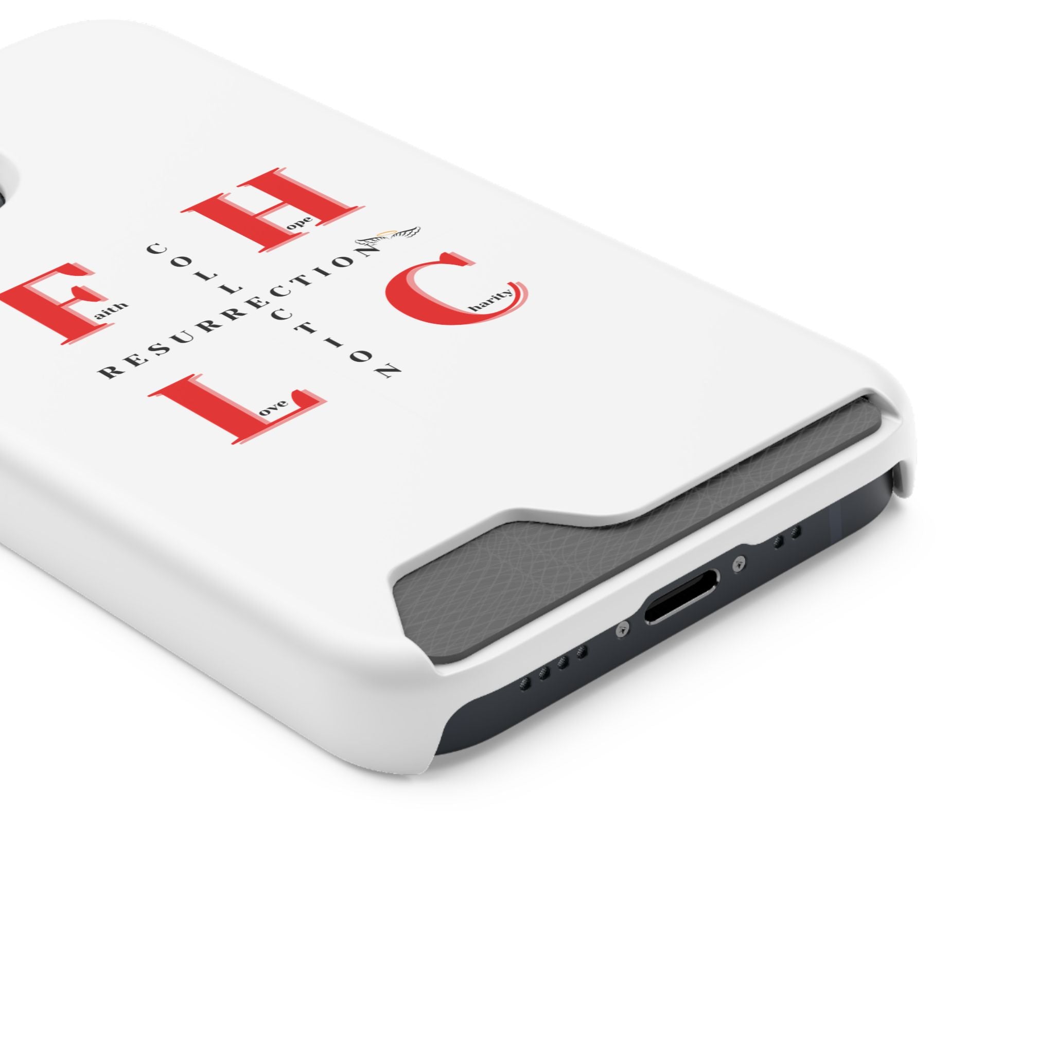 Phone Case with Card Holder — 'FHLC Resurrection Collection' Minimalist Protective Wallet Case