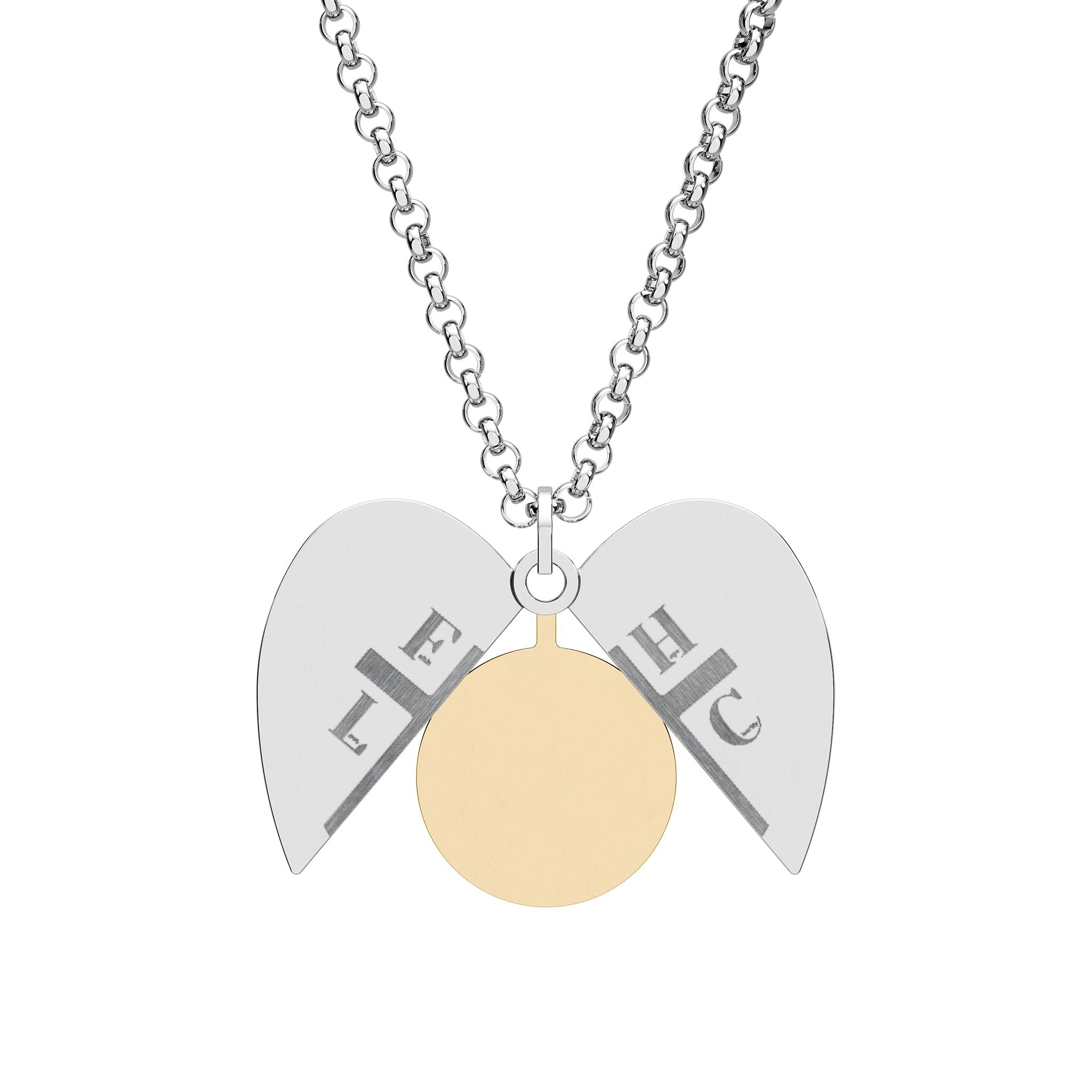 Hidden Message Engraved Heart Necklace — Secret Split Locket with Cross & Initials