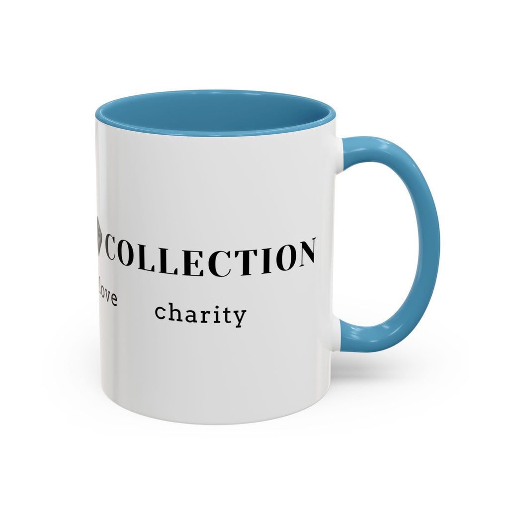 Faith Collection Accent Coffee Mug — Hope, Love, Charity Black-Trim Ceramic Mug