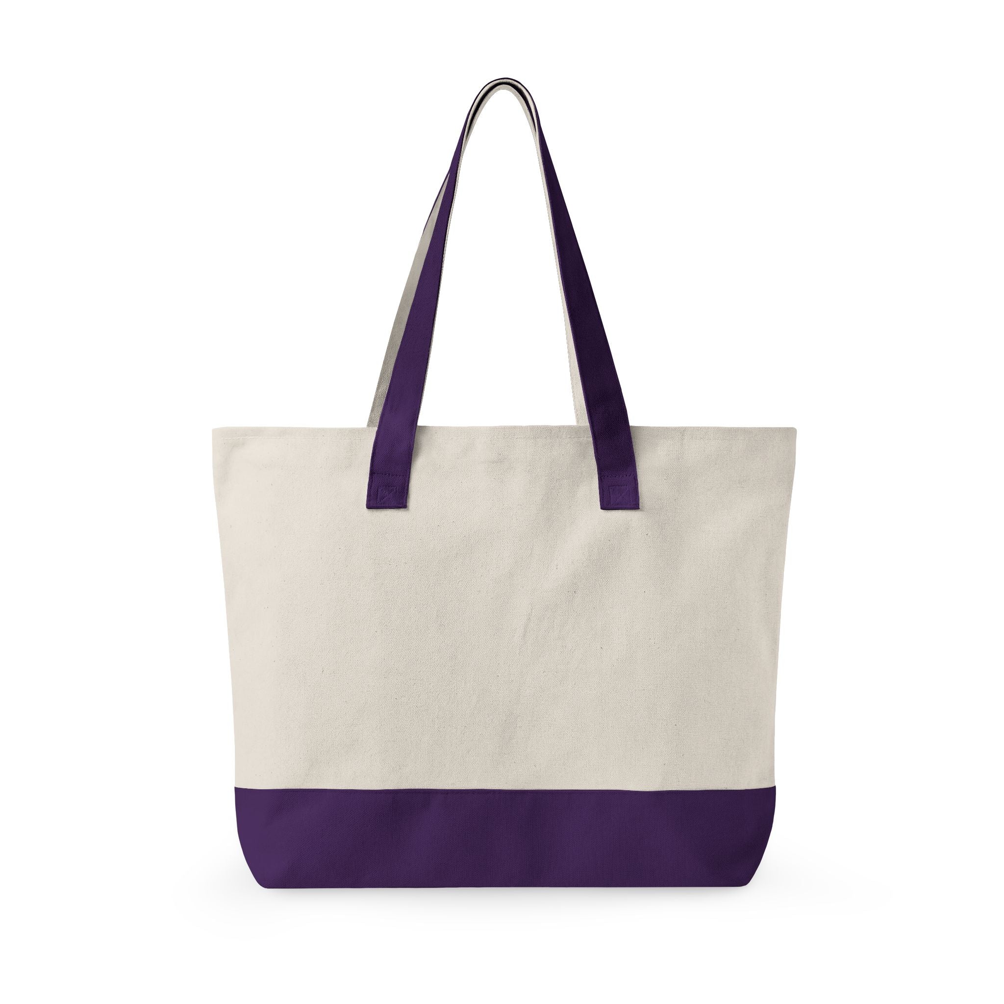 Canvas Zipper Tote Bag — Everyday Market Tote with Front Zip Pocket