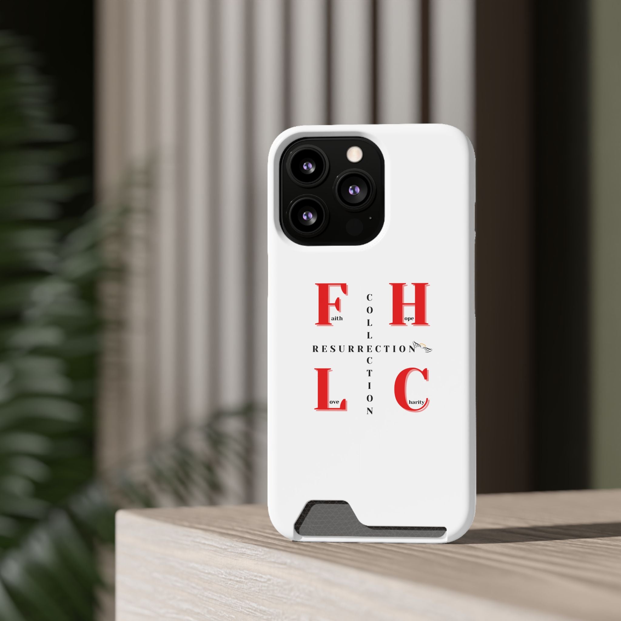 Phone Case with Card Holder — 'FHLC Resurrection Collection' Minimalist Protective Wallet Case