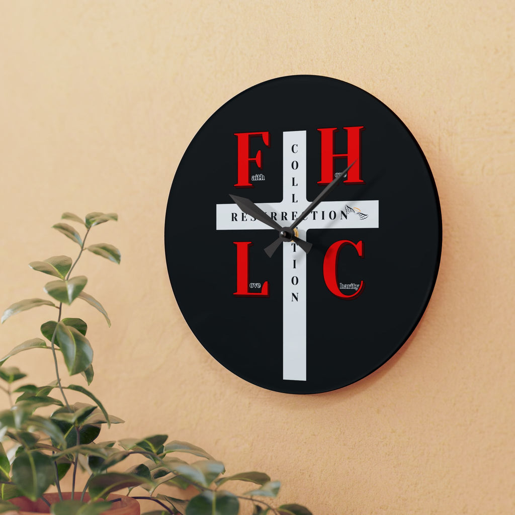 Resurrection Collection Cross Acrylic Wall Clock — Faith-Inspired Home Décor
