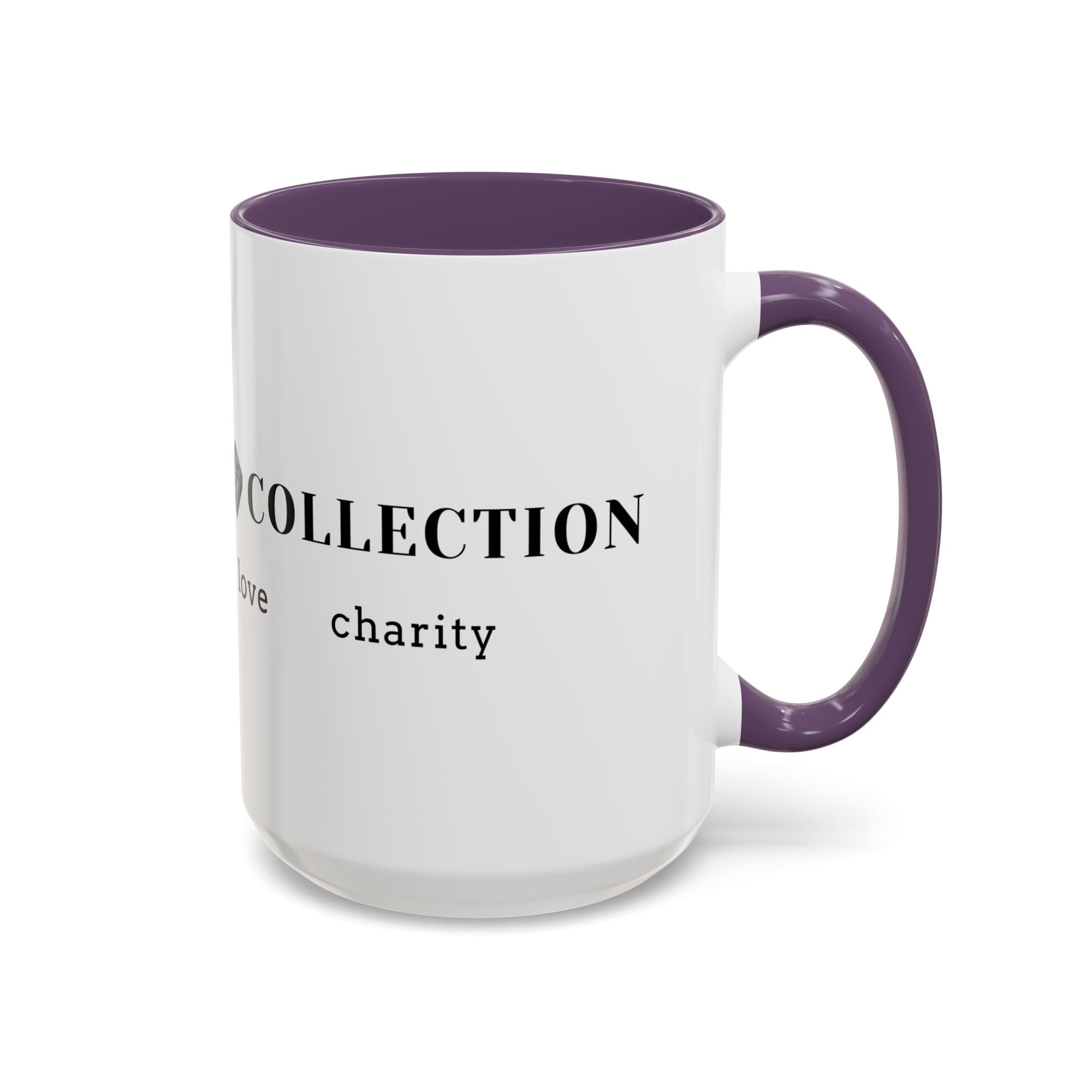 Faith Collection Accent Coffee Mug — Hope, Love, Charity Black-Trim Ceramic Mug