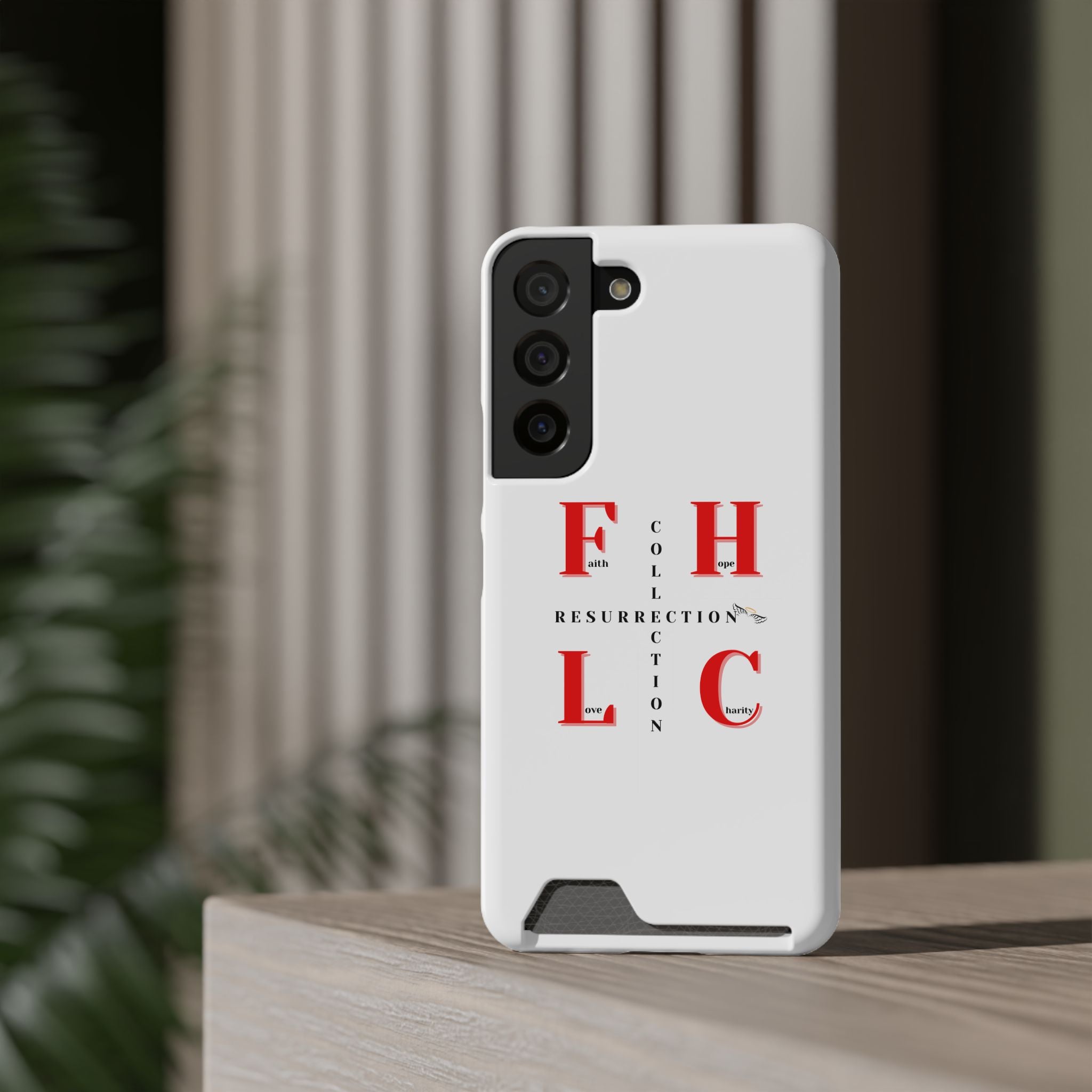 Phone Case with Card Holder — 'FHLC Resurrection Collection' Minimalist Protective Wallet Case