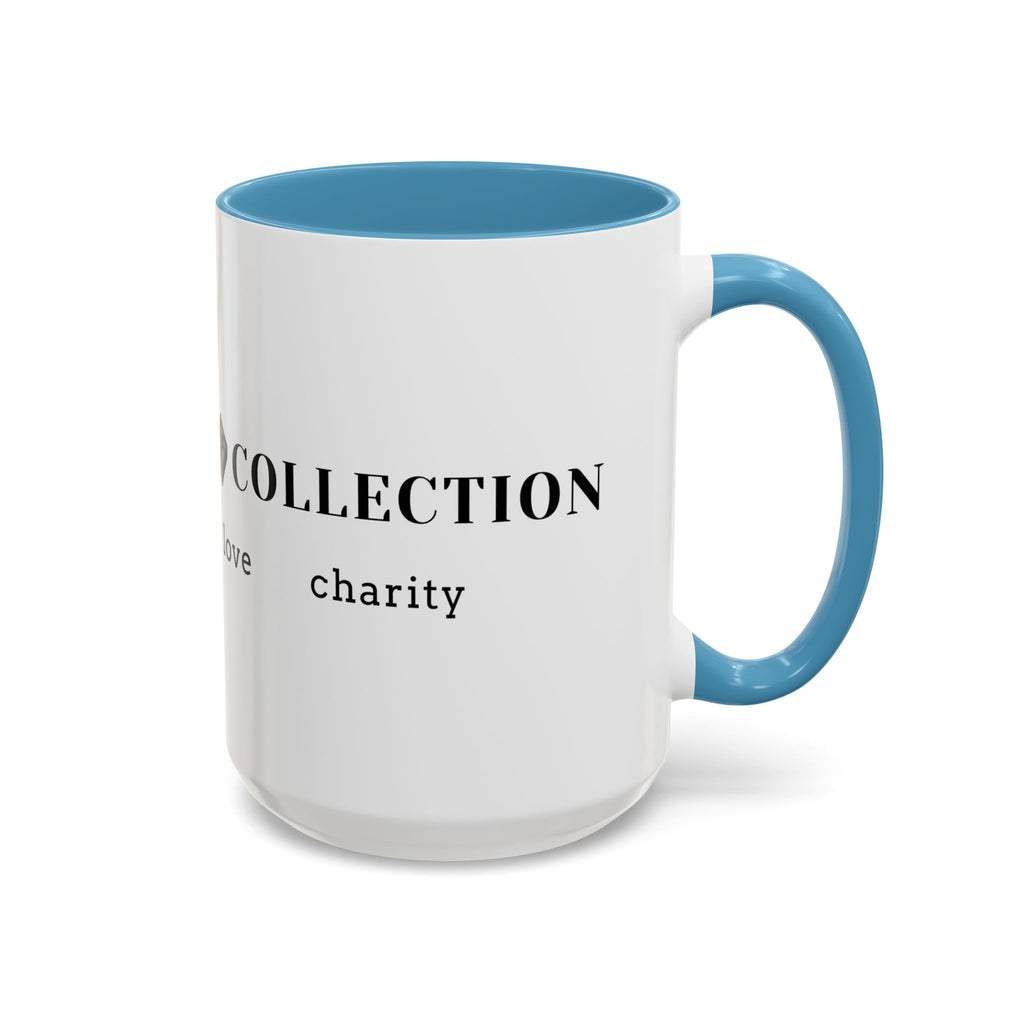 Faith Collection Accent Coffee Mug — Hope, Love, Charity Black-Trim Ceramic Mug