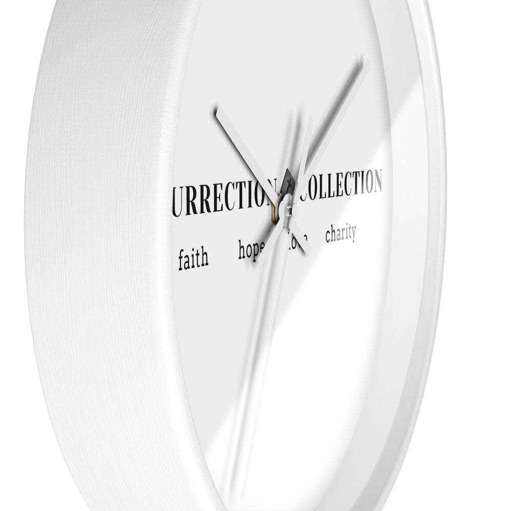 Resurrection Collection Wall Clock — Faith Hope Love Charity Minimalist Decor