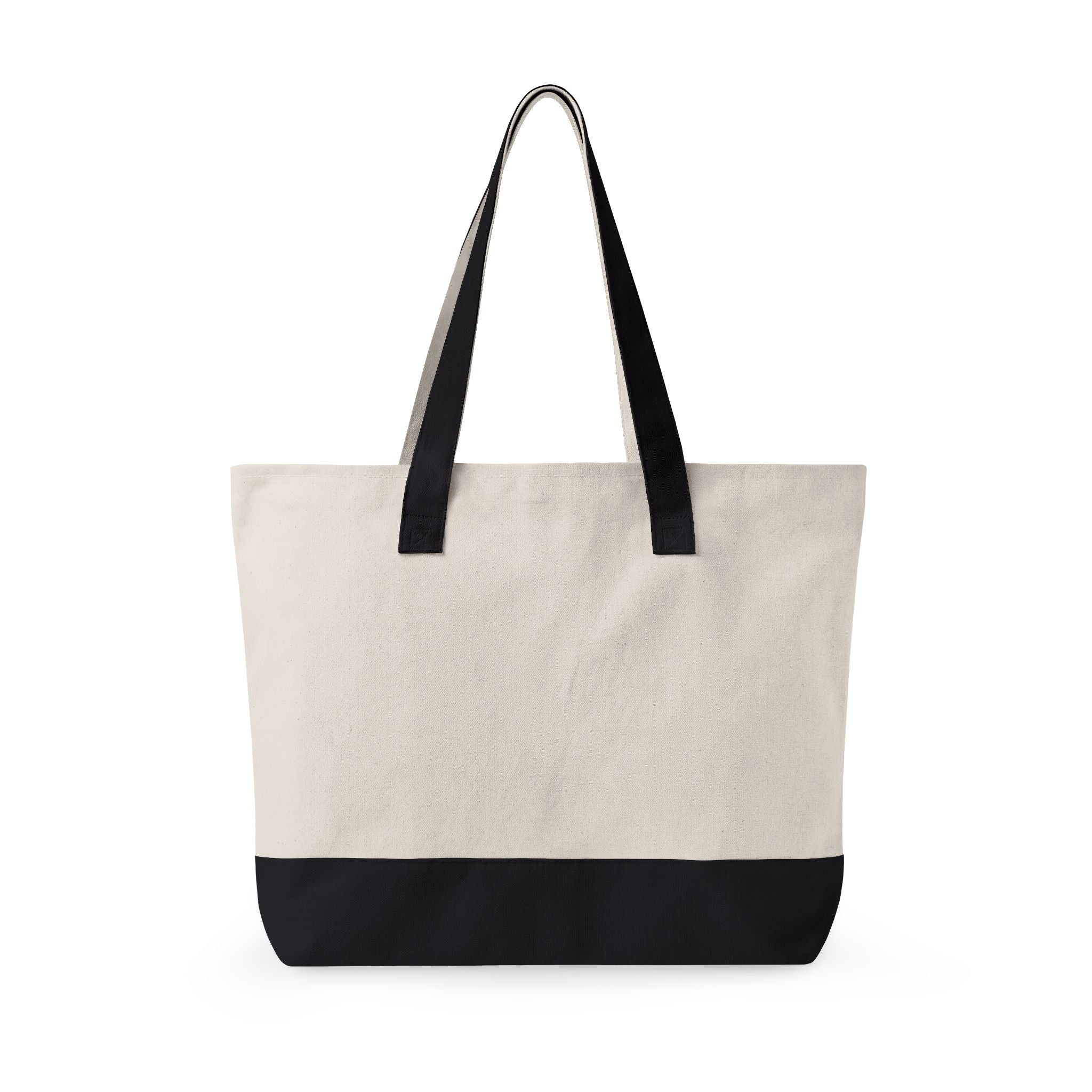 Canvas Zipper Tote Bag — Everyday Market Tote with Front Zip Pocket