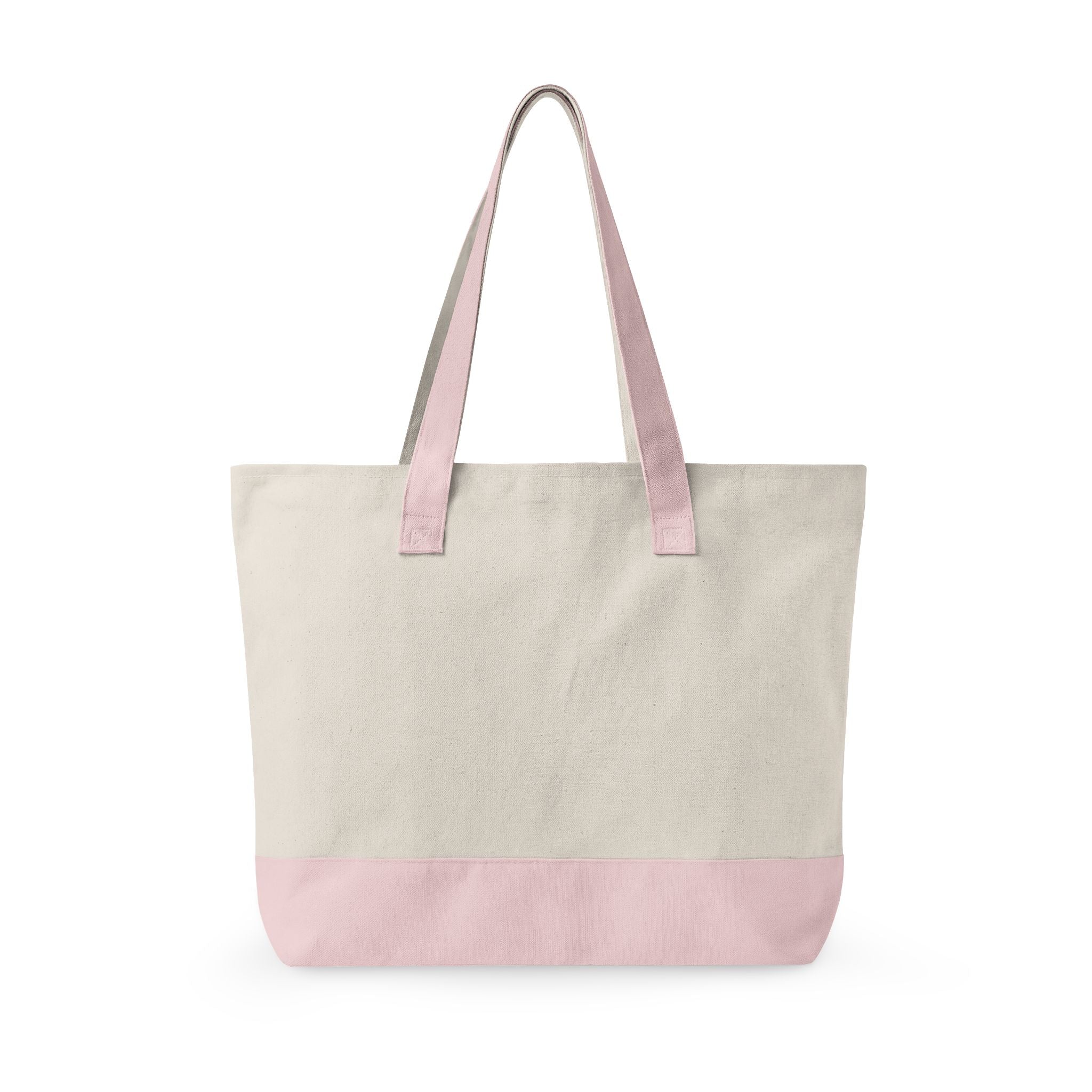 Canvas Zipper Tote Bag — Everyday Market Tote with Front Zip Pocket