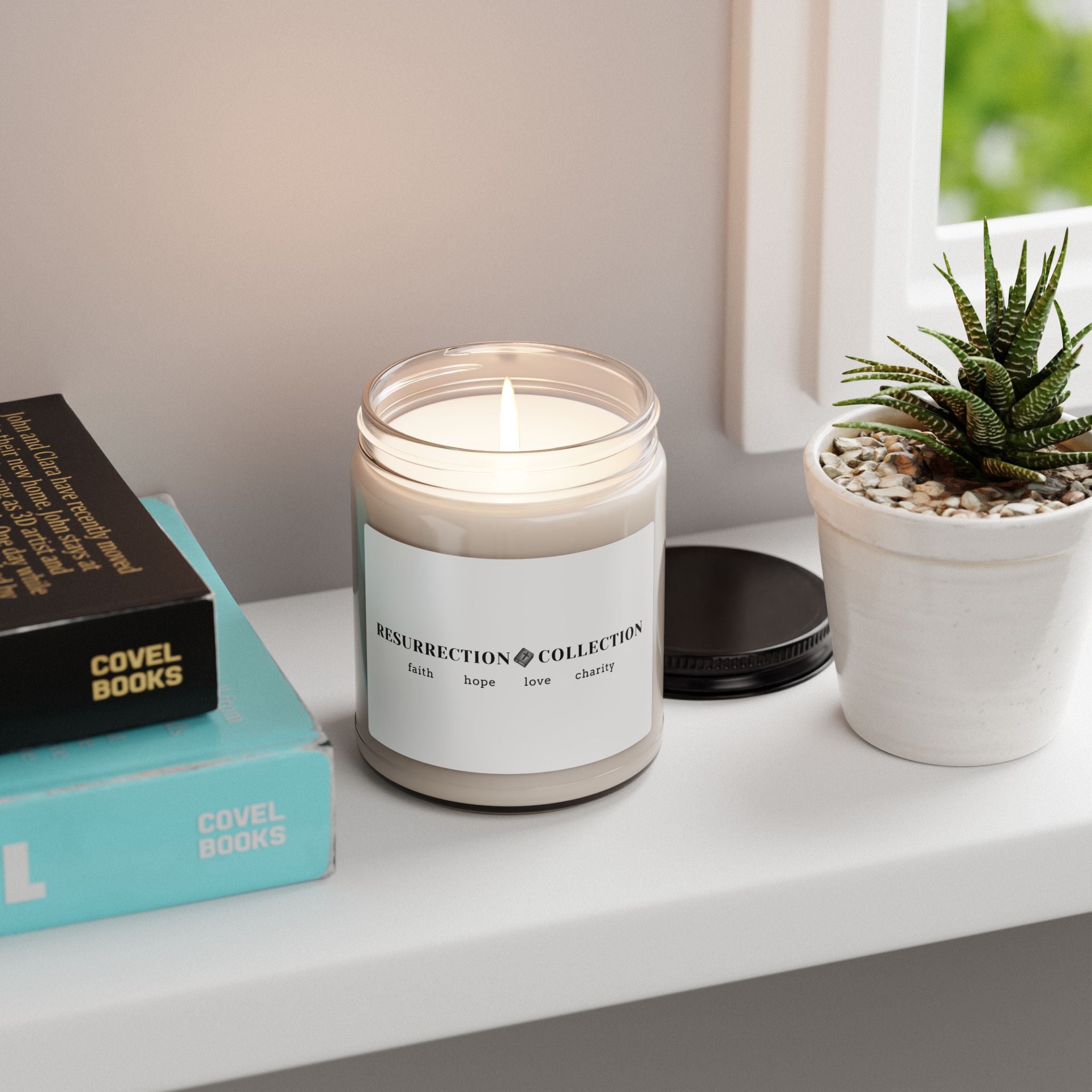 Resurrection Collection Soy Candle – 9oz Scented Jar (Faith • Hope • Love • Charity)