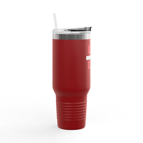 40oz Insulated Travel Mug — Minimal Cross Logo (Faith, Hope, Love)