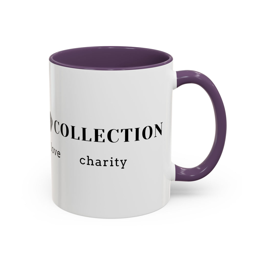 Faith Collection Accent Coffee Mug — Hope, Love, Charity Black-Trim Ceramic Mug