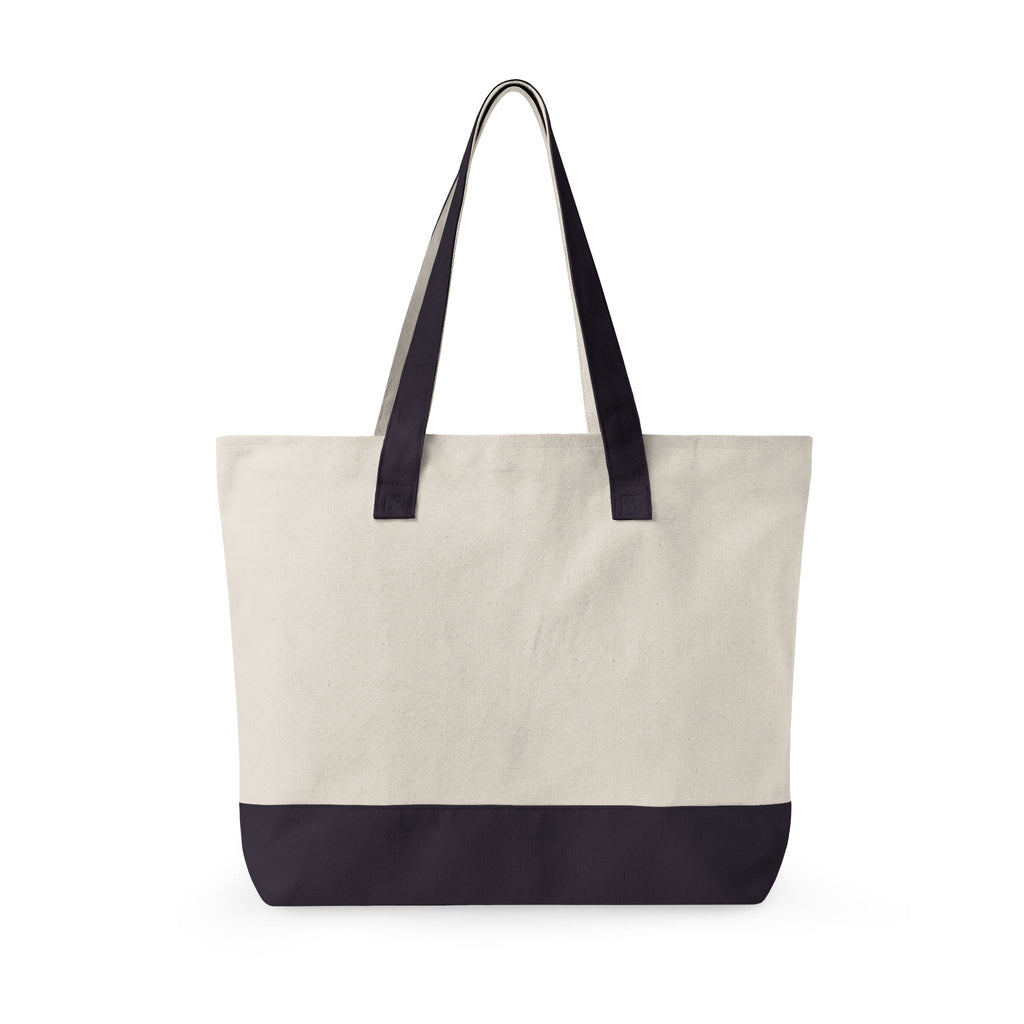 Canvas Zipper Tote Bag — Everyday Market Tote with Front Zip Pocket