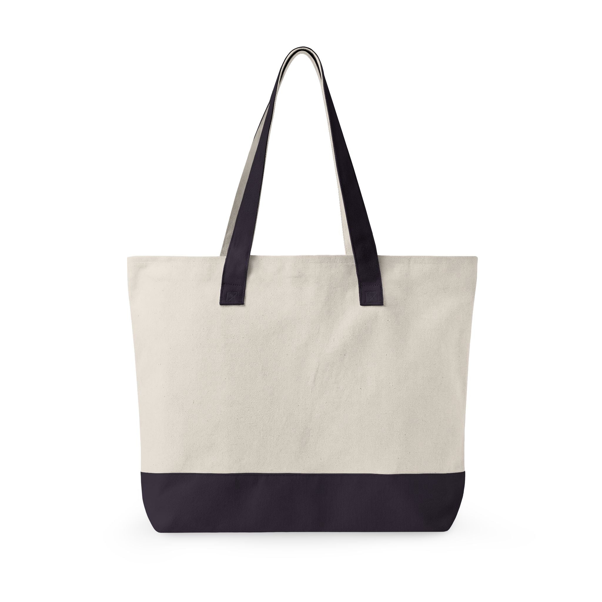 Canvas Zipper Tote Bag — Everyday Market Tote with Front Zip Pocket