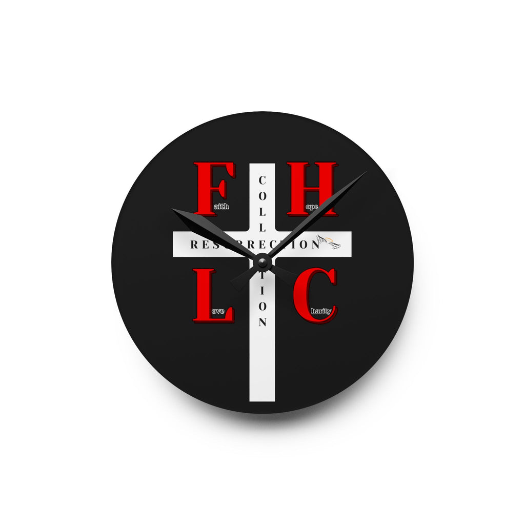 Resurrection Collection Cross Acrylic Wall Clock — Faith-Inspired Home Décor