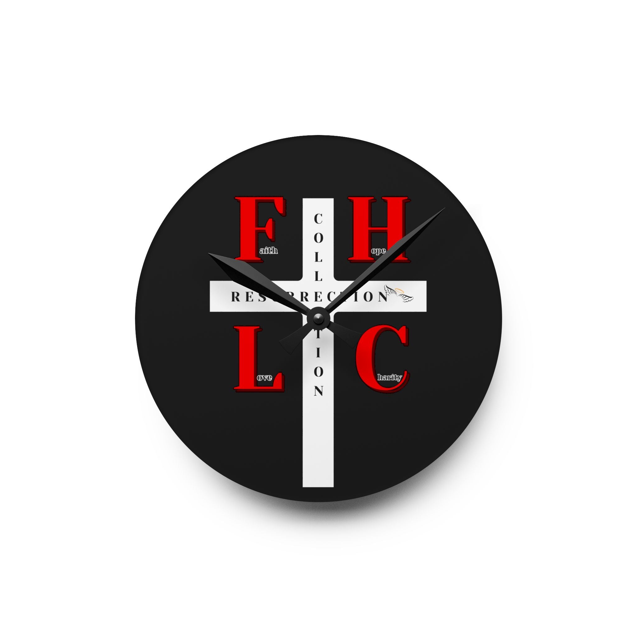 Resurrection Collection Cross Acrylic Wall Clock — Faith-Inspired Home Décor
